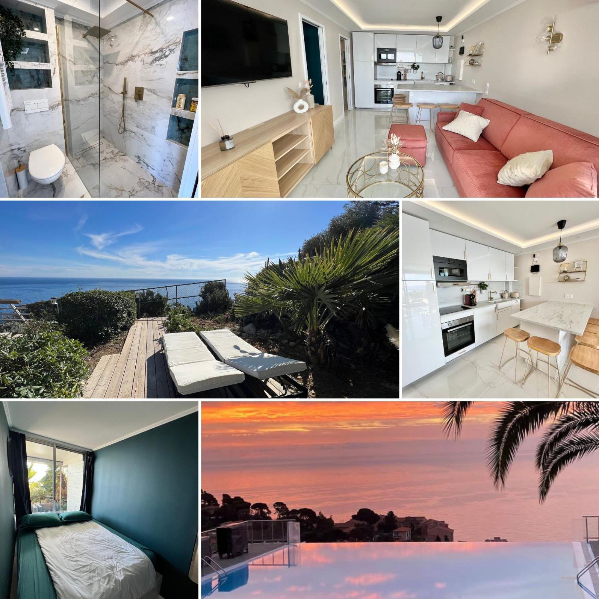 Luxueux Appartement - Vue Mer - Piscine - Free Parking - Monaco Cap-d'Ail Exterior photo